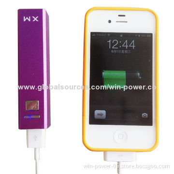 Power Bank, Phone Charger for iPod, 2,200mAh Capacity with 5V DC, 800mA Input, OEM Colors Welcomed